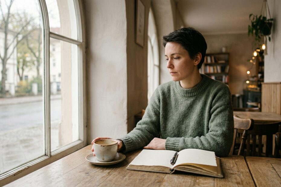 Person sitting quietly at a window — representing the hidden exhaustion behind perfectionism — Helping Hand Therapy